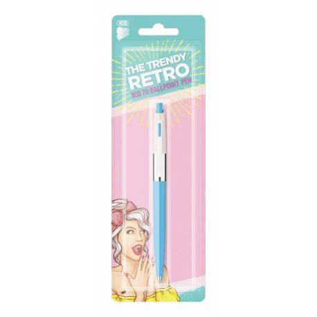 Długopis automatyczny ICO Retro 70'C, Pastel, wkład niebieski, mix kolorów
