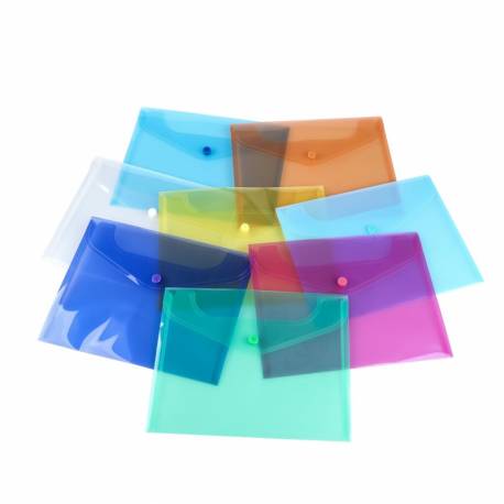Teczka kopertowa A5, koperta plastikowa na zatrzask, mix kolorów