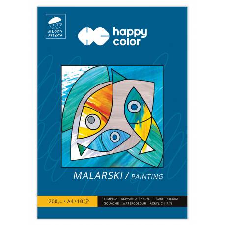 Blok malarski Młody Artysta, A4, 10 ark, 200g, Happy Color