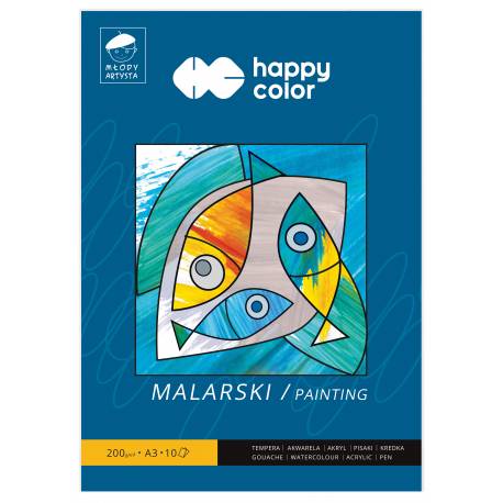Blok malarski Młody Artysta, A3, 10 ark, 200g, Happy Color
