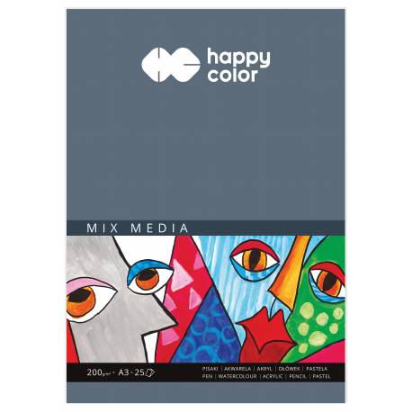 Blok MIX MEDIA, ART, A3, 25 ark, 200g, Happy Color