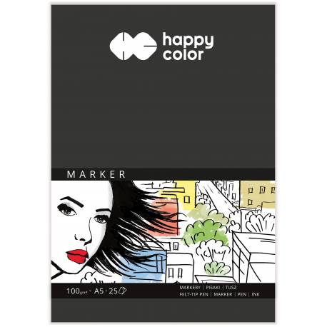 Blok do markerów, ART, 100g, A5, 25 ark, Happy Color