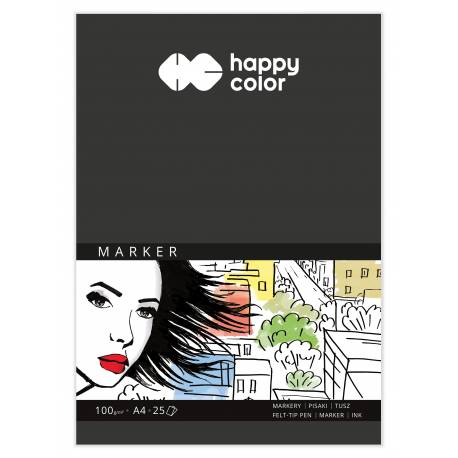 Blok do markerów, ART, 100g, A4, 25 ark, Happy Color