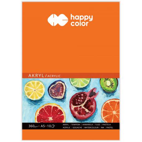 Blok do akrylu Art., A5, 10 ark, 360g, Happy Color