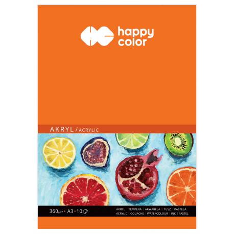 Blok do akrylu, Art., A3, 10 ark, 360g, Happy Color