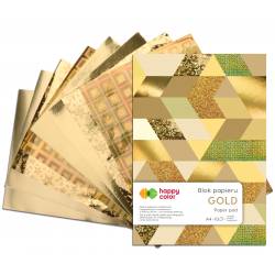 Blok GOLD, A4, 150-230g, 10 ark, Happy Color
