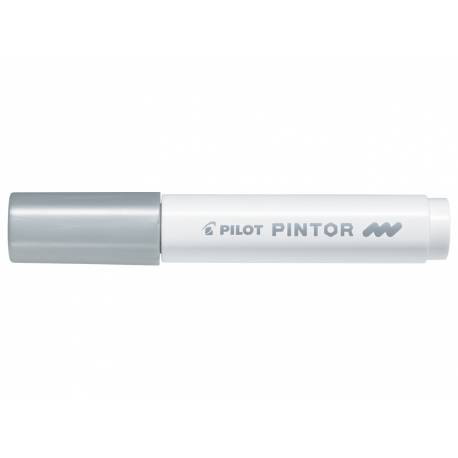 Markery do rysowania Pilot PINTOR, marker z farbą - M, pisak dekoracyjny, srebrny