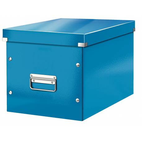 Pudło do przechowywania, pojemnik zamykany, kartonowe pudło Leitz C&S L niebieskie