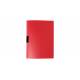 Skoroszyt zaciskowy, plastikowy skoroszyt z klipsem, na dokumenty A4 Biurfol, czerwony