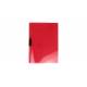 Skoroszyt zaciskowy, plastikowy skoroszyt z klipsem, na dokumenty A4 Biurfol, transp czerwony