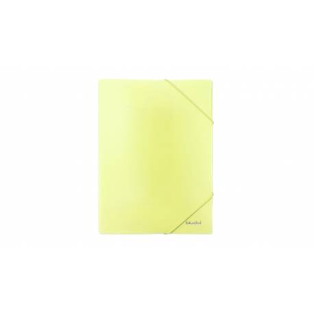 Teczka plastikowa, teczka z gumką na dokumenty A4, pastel żółta, Biurfol