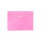 Teczka kopertowa A4, koperta plastikowa na zatrzask, zawieszana pastel różowa, Biurfol