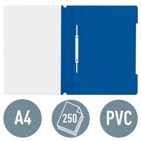 Skoroszyt plastikowy na dokumenty A4, Leitz sztywny skoroszyt z wąsami (25 szt) niebieski