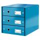 Pojemnik z szufladami, organizer na dokumenty na biurko z 3 szufladami Leitz C&S WOW, niebieski