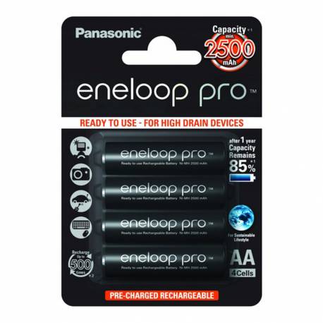 Akumulatorki Panasonic ENELOOP PRO R6/AA czarne, 2550mAh, 4 sztuki