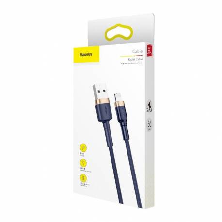 Kabel USB Lightning Cafule 2.4A 1m złoto-granatowy, Baseus