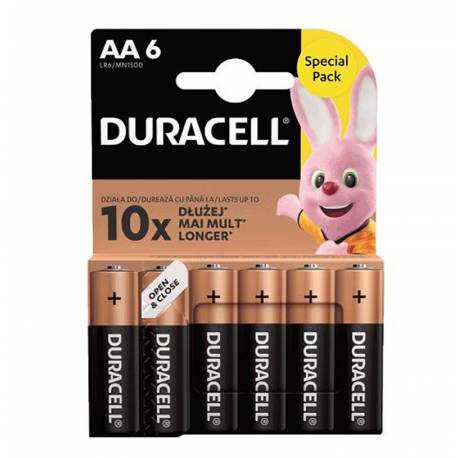 Baterie Duracell LR6, baterie AA, MN1500, Basic Duralock 6 szt