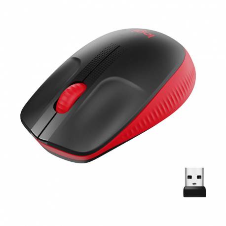 Logitech M190 mysz optyczna, bezprzewodowa, USB, Czerwona