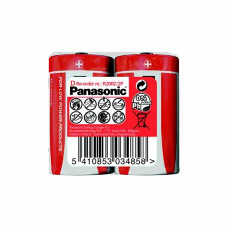Baterie Panasonic węglowo-cynkowa R20RZ/2BP, 2szt.