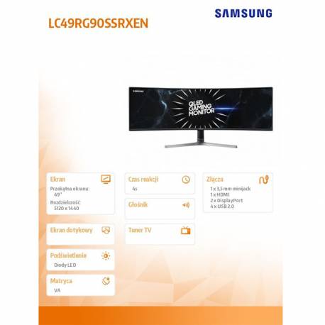 Samsung Monitor 49 VA 5120x1440 DQHD 32:9 super szeroki 2xHDMI/2xDP 4 ms (GTG)