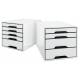 Pojemnik z szufladami, organizer na dokumenty na biurko z 4 szufladami Leitz Black&White, biały