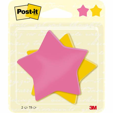 Karteczki samoprzylepne Post-it®, Gwiazdka, 70,5x70,5mm, 2x75 kart.