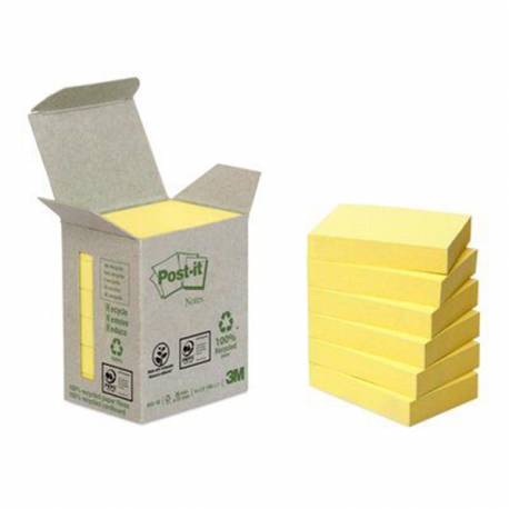 Karteczki samoprzylepne, żółte karteczki eko Post it 653-1B, 38x51mm, 6x100 kart, żółte