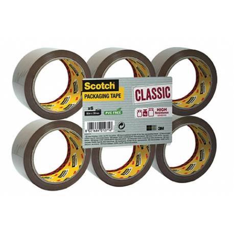 Taśma pakowa Scotch Classic (CL.4850.F6.B), 48mm, 50m, 6szt, brązowa