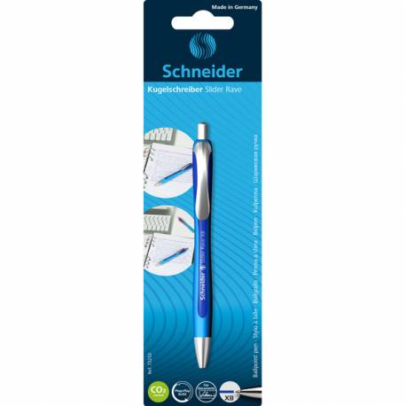 Długopis automatyczny Schneider Slider Rave, XB, 1szt., niebieski
