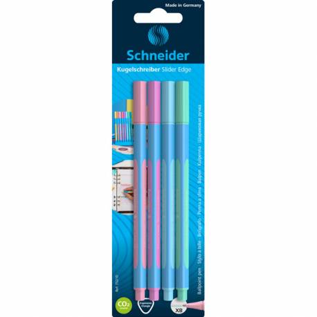 Długopis Schneider Slider Edge, XB, 4szt. mix kolorów pastel