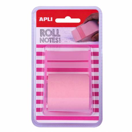 Karteczki samoprzylepne APLI, w rolce, 50mmx8m, pastelowy różowy