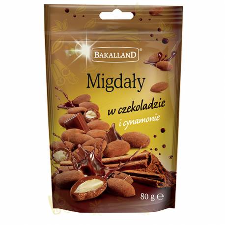 Bakalie, Migdaly w czekoladzie i cynamonie, Bakalland, 80gr