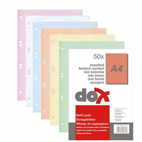 Wkład do segregatora Dox A4 50 kartek, kolorowy