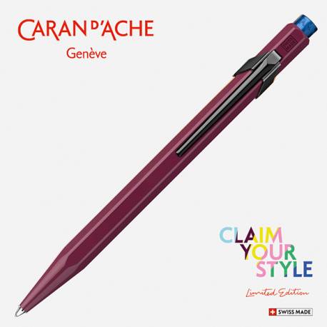 Długopis CARAN D'ACHE 849 Claim Your Style Ed2 Burgundy, M, bordowy