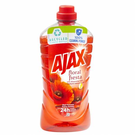 Płyn do mycia podłóg, środek do czyszczenia Ajax 1L, czerwony polne kwaity