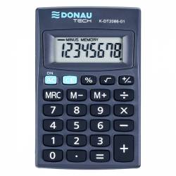 Kalkulator kieszonkowy DONAU TECH, 8-cyfr. wyświetlacz, 85x56x9 mm, czarny