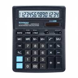 Kalkulator biurowy DONAU TECH, 14-cyfr. wyświetlacz, 190x143x40 mm, czarny