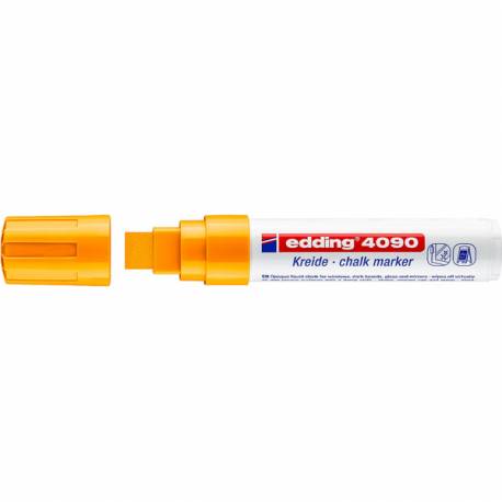 Marker do pisania po szkle, pisak kredowy Edding 4090, zmywalny pomarańcz neon