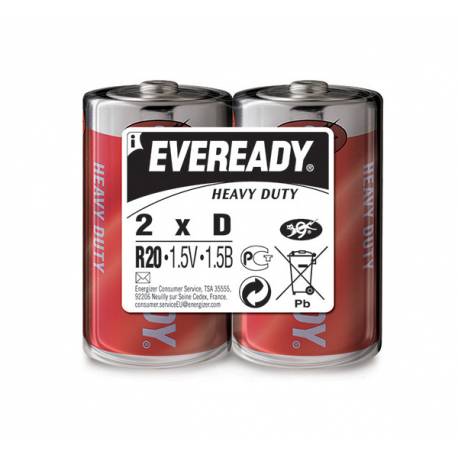 Bateria alkaliczne, EVEREADY Heavy Duty, D, 1, 5V, R20, 2szt.