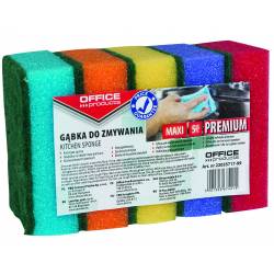 Gąbka do zmywania OfficeP. Maxi Premium, 5szt, mix kolorów