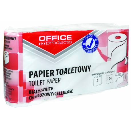 Papier toaletowy celulozowy OfficeP, 2-warst, 150 listków, 15m, 8szt, biały