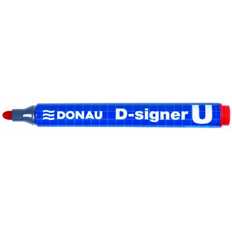 Marker permanentny, pisak Donau D-Signer U, okrągły, czerwony