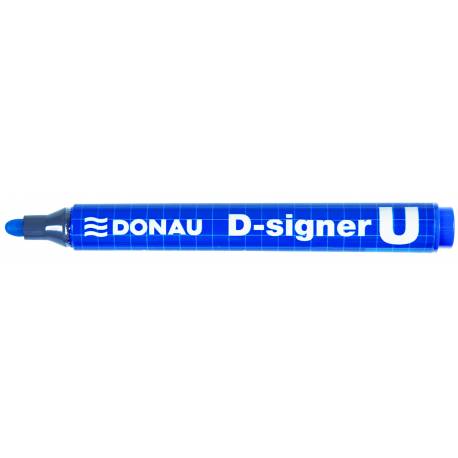 Marker permanentny, pisak Donau D-Signer U, okrągły, niebieski