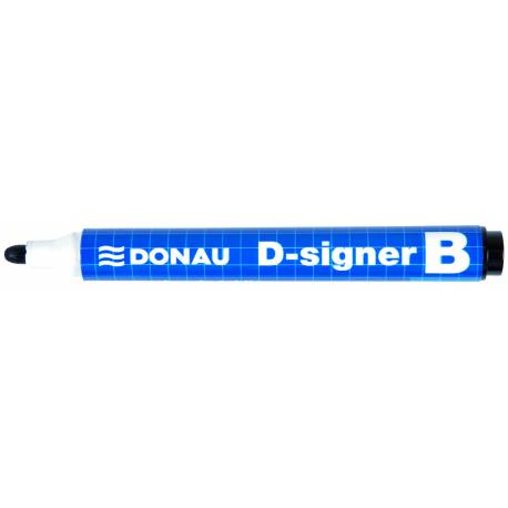 Marker suchościeralny, pisak do tablicy, Donau D-Signer B, okrągły, czarny