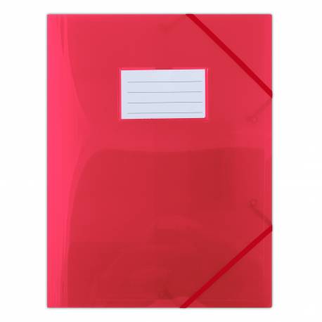 Teczka z gumką, teczka plastikowa na dokumenty A4, z etykietą, Donau czerwona