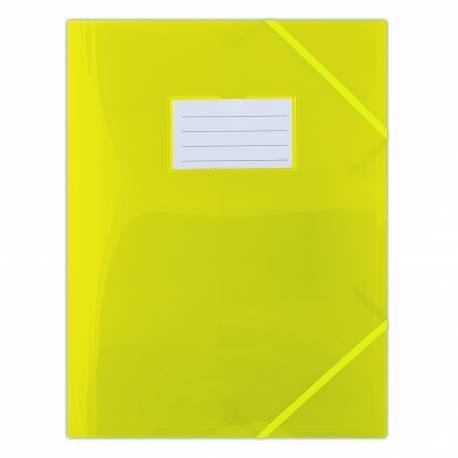 Teczka z gumką, teczka plastikowa na dokumenty A4, z etykietą, Donau żółta