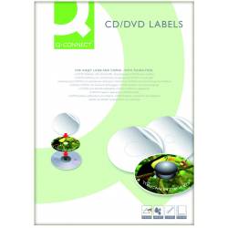Etykiety samoprzylepne, na płyty CD/DVD Q-Connect, średnica 117mm, okrągłe, białe