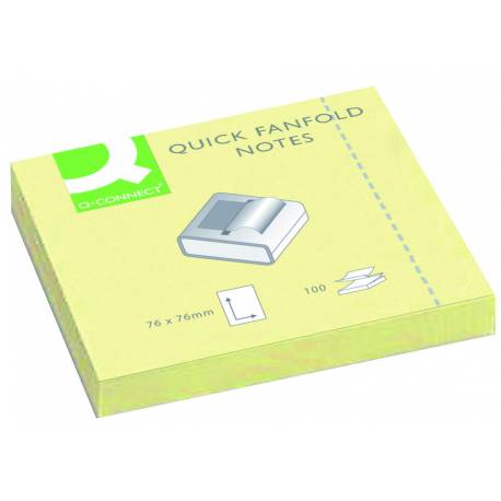 Karteczki samoprzylepne, Q-Connect, typu Z, 76x76mm, 1x100k, jasnożółty