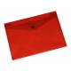 Teczka kopertowa A4, koperta plastikowa na zatrzask, transparentna czerwona