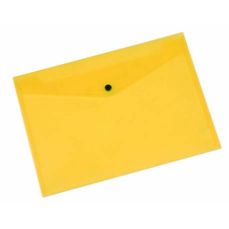 Teczka kopertowa A4, koperta plastikowa na zatrzask, transparentna żółta